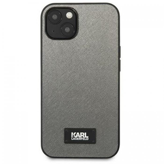 KARL LAGERFELD - Karl Lagerfeld iPhone 13 mini Skal Saffiano Plaque - Silver