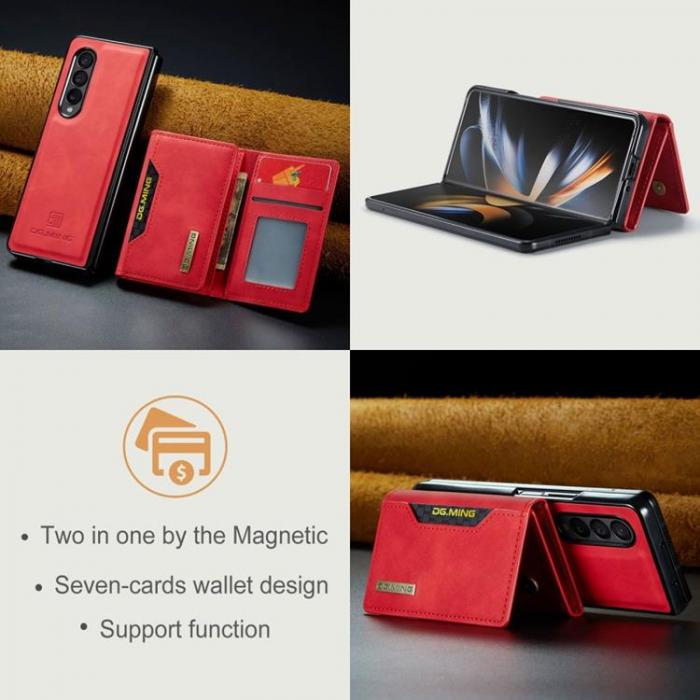 DG.MING - DG.MING Galaxy Z Fold 3 Plnboksfodral M2 Magnetic Kickstand - Rd