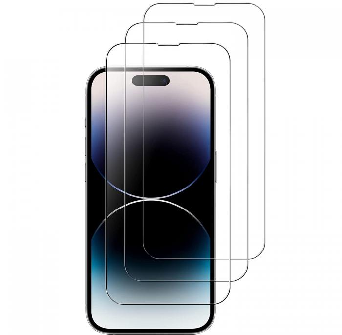 A-One Brand - [3-PACK] Hrdat Glas Skrmskydd iPhone 14 Pro Max - Clear