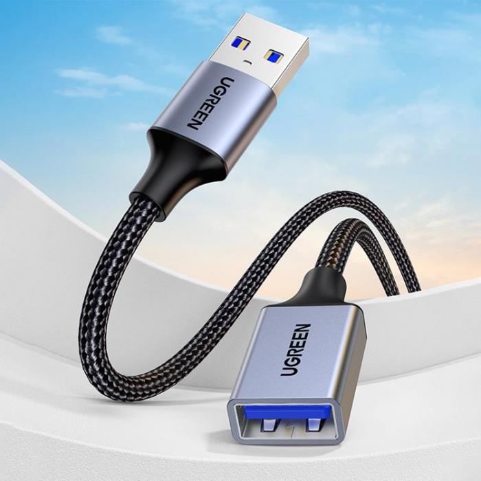 Ugreen - Ugreen USB-A (Male) Till USB-A (Female) Kabel 1m - Gr