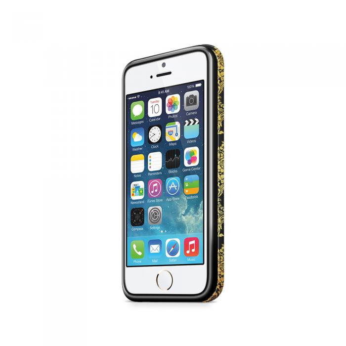 UTGATT5 - Tough mobilSkal till Apple iPhone SE/5S/5 - Damask - Guld/Svart