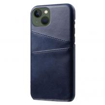A-One Brand - iPhone 14 Skal Korthållare PU Läder - Blå