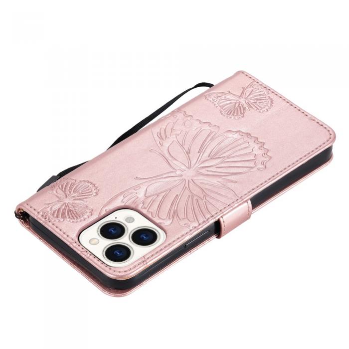OEM - Fjrilar Plnboksfodral iPhone 13 Pro - Rose Gold