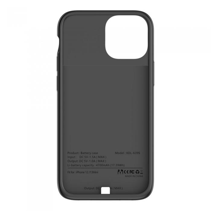 Tech-Protect - Batteri Skal 4700mAh iPhone 12 Mini/13 Mini - Svart