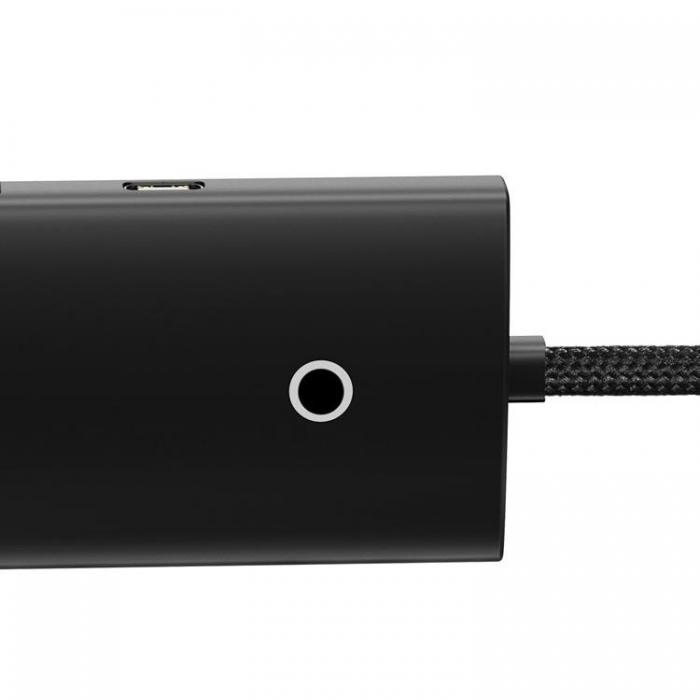 BASEUS - Baseus Lite Series HUB 4-portar (USB-A till 4xUSB-A 3.0) 2m - Svart