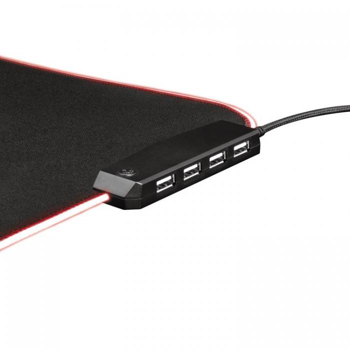 UTGATT5 - TRUST GXT 765 Glide-Flex RGB Mousepad & USB hub