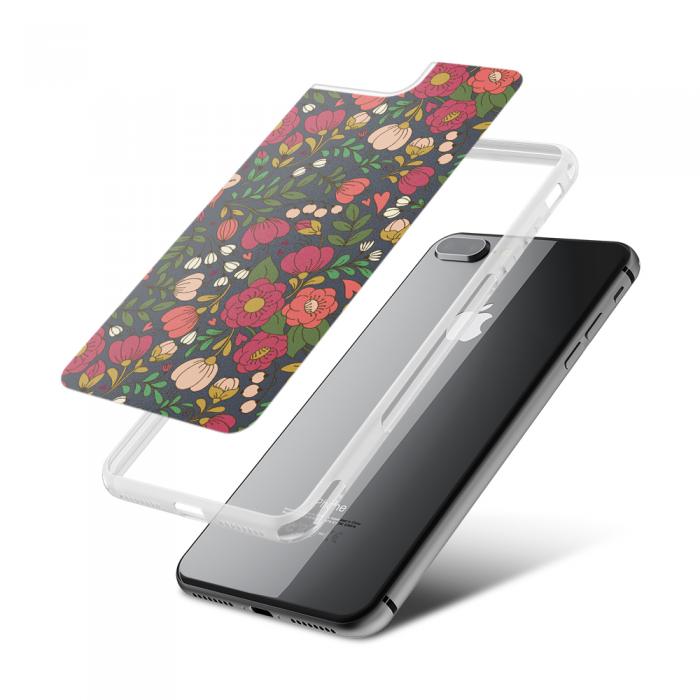 UTGATT5 - Fashion mobilskal till Apple iPhone 8 Plus - Retro Blommor - Gr