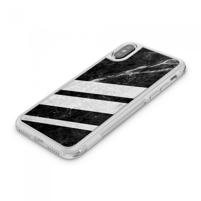 UTGATT5 - Fashion mobilskal till Apple iPhone X - Black Striped Marble