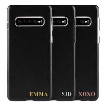 TheMobileStore - Designa själv - Galaxy S10 konstläder skal - SVART