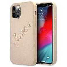 Guess - GUESS Skal iPhone 12 & 12 Pro Saffiano Vintage - Guld