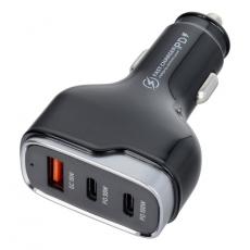 A-One Brand - Billaddare USB-C USB QC/2x USB-C - Svart