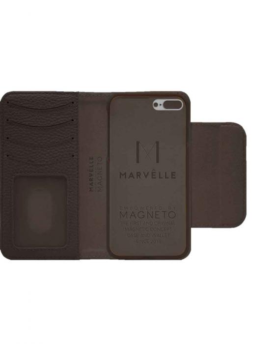 UTGATT4 - Marvlle N303 Plnboksfodral iPhone 7/8 Plus - DARK BROWN
