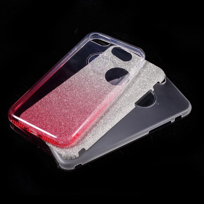 UTGATT5 - Glitter Mobilskal till iPhone 7/8/SE 2020 - Rosa/Silver