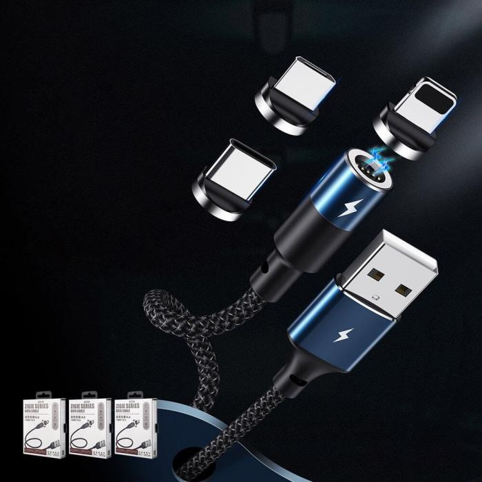 Remax - Remax Zigie magnetisk Kabel USB micro USB 3A 1.2m Svart
