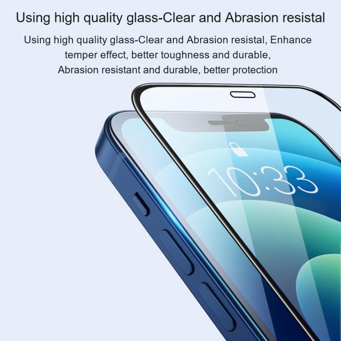A-One Brand - [1-PACK] Hrdat Glas Skrmskydd iPhone 12 Pro Max - Svart