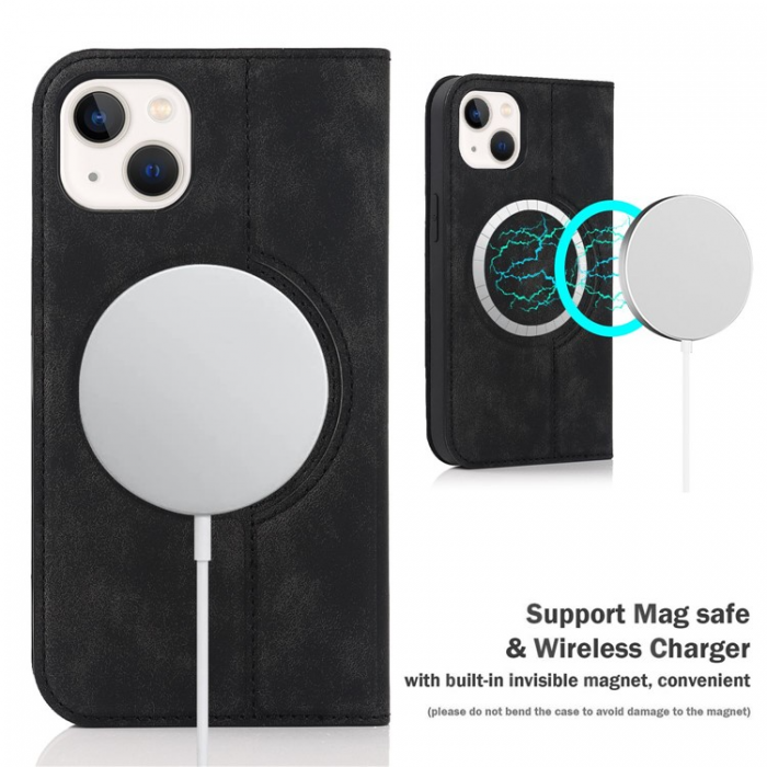 A-One Brand - iPhone 14 Plus Plnboksfodral Magsafe RFID - Svart