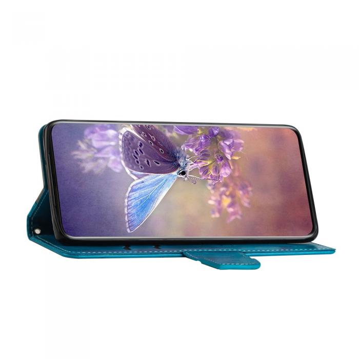 A-One Brand - Butterfly Flower Imprinted Plnboksfodral Galaxy A53 5G - Bl