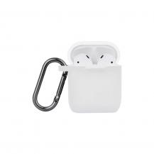 North - NORTH Airpods Skyddsväska Silicone Karbinhängare Vit
