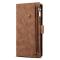 A-One Brand - iPhone 14 Plus Plnboksfodral Flap Zipper Strap - Brun