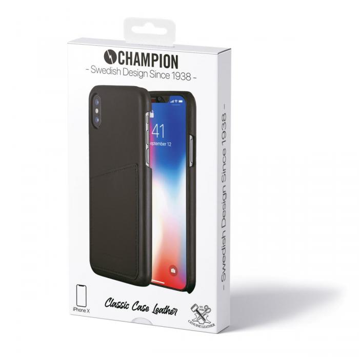 UTGATT5 - Champion Classic Lderskal fr iPhone X/XS - Svart