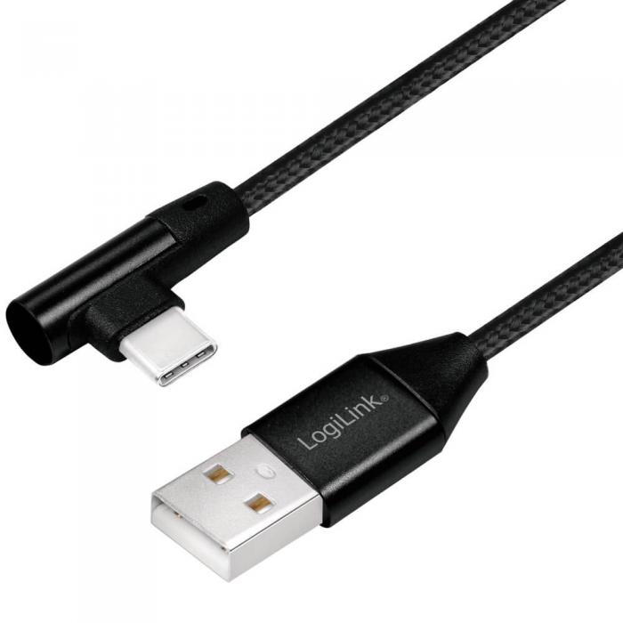 UTGATT1 - LogiLink Vinklad USB-C kabel USB 2.0 Max 3A 0.3m