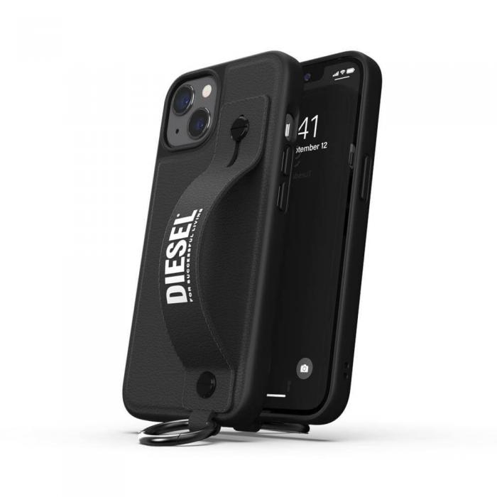 UTGATT5 - Diesel Leather Tech Chain Handstrap Skal till iPhone 13 - Svart/Vit