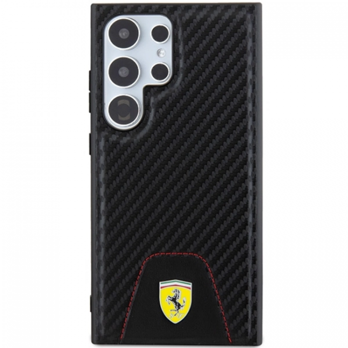 Ferrari - Ferrari Galaxy S24 Ultra Mobilskal Carbon Stitched Bottom - Svart