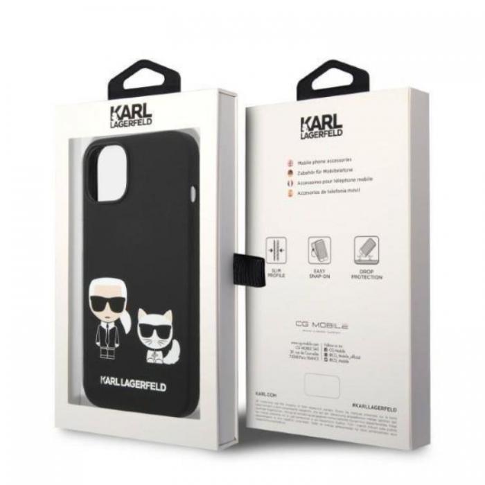 KARL LAGERFELD - Karl Lagerfeld iPhone 14 Plus Skal Magsafe Silicone Karl & Choupette - Svart