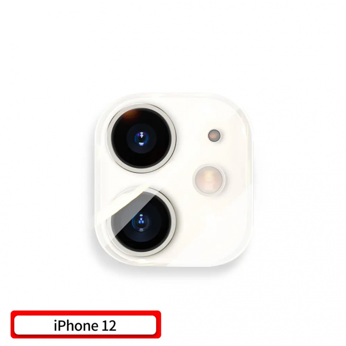 SiGN - SiGN iPhone 12 Kameralinsskydd i Hrdat Glas - Transparent