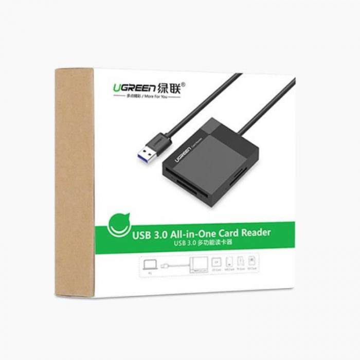 Ugreen - Ugreen USB 3.0 SD/Micro SD/CF/MS Minneskort Lsare - Svart