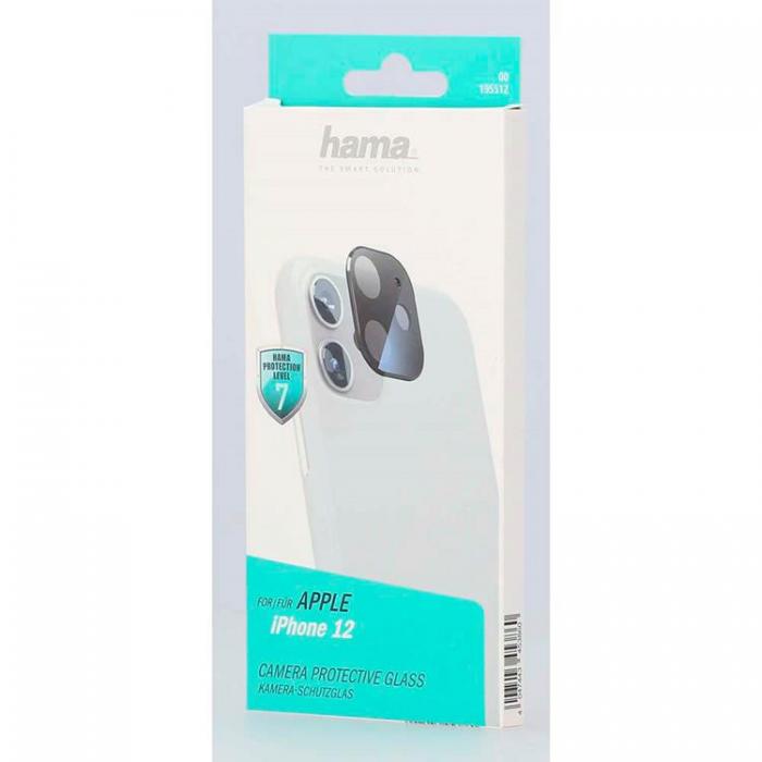 Hama - HAMA Kameralinsskydd i Hrdat Glas fr iPhone 12 - Svart