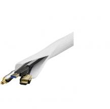 Deltaco - DELTACO kabelsorteringsstrumpa i nylon, kardborrband, 3m - Vit