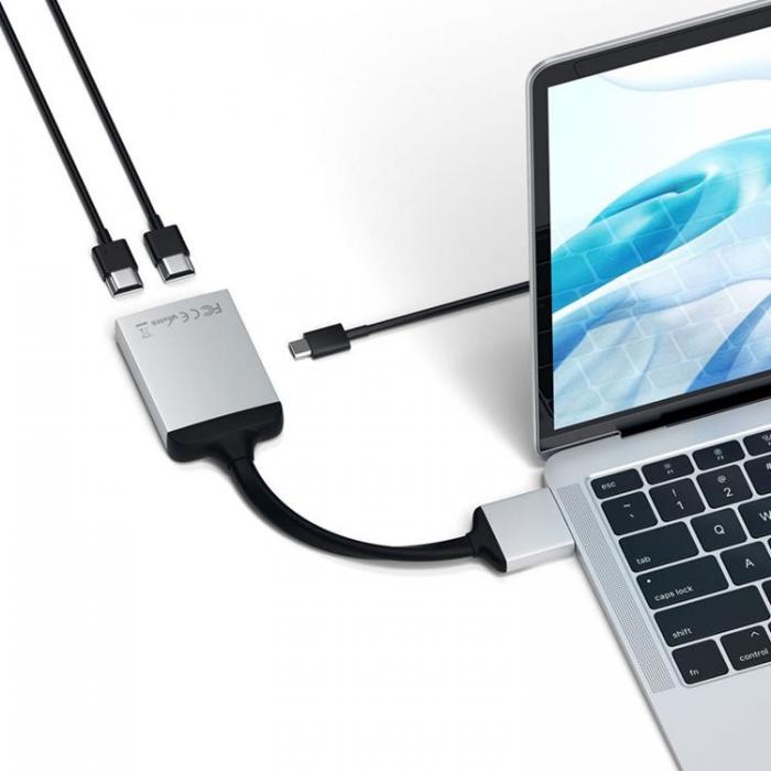 UTGATT1 - Satechi USB-C dubbel HDMI Adapter - Space Gr
