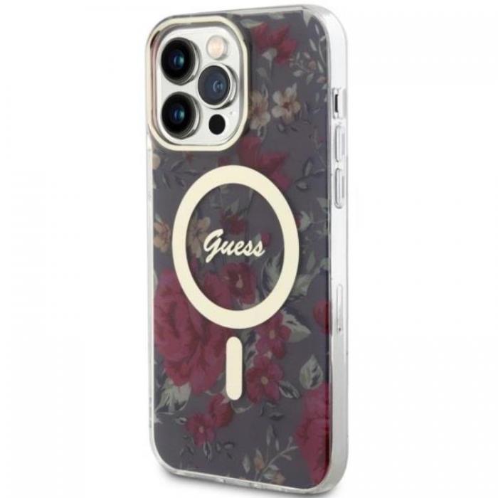 Guess - Guess iPhone 14 Pro Mobilskal MagSafe Flower - Grn