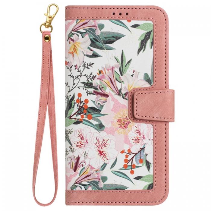 A-One Brand - iPhone 15 Pro Max Plnboksfodral Flower Pattern - Rosa