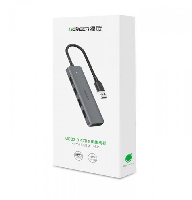 Ugreen - Ugreen USB HUB - 4x USB 3.2 Gen 1 med Mikro-USB-Strmport - Gr