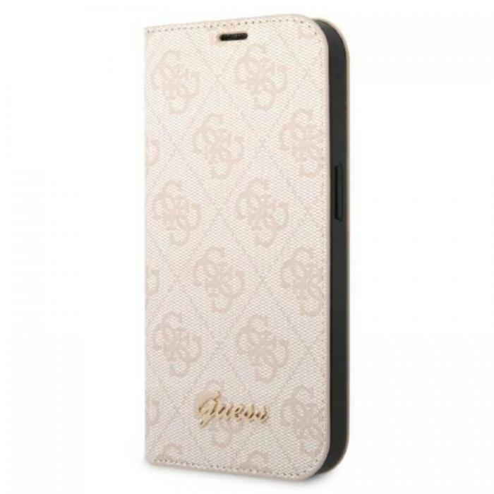 Guess - GUESS iPhone 14 Plus Plnboksfodral 4G Vintage Gold Logo - Rosa