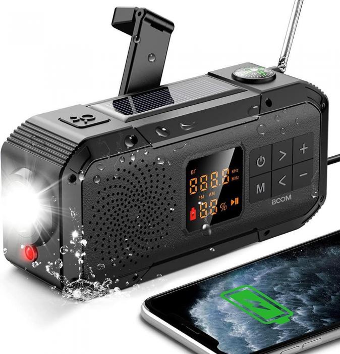 UTGATT5 - BooM vev-radio 2000mAh Powerbank Bluetooth Hgtalare Lampa - Svart