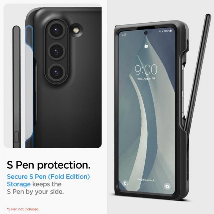 Spigen - Spigen Galaxy Z Fold 5 Mobilskal Thin Fit Pen - Svart