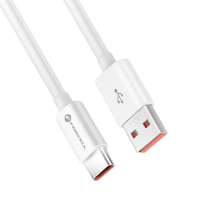 Forcell - FORCELL USB-A till USB-C kabel QC4.0 3A/20V 60W C336 1m vit