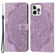 A-One Brand - iPhone 14 Pro Max Plånboksfodral Mandala Flower - Lila