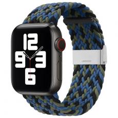 A-One Brand - Apple Watch 2/3/4/5/6/7/SE (42/44/45mm) Armband Braided Tyg - Blå