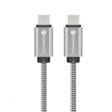 Forcell - Forcell USB-C till USB-C Kabel C237 1m - Silver