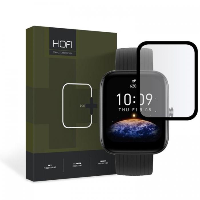 Hofi - Hofi Amazfit Bip 3/3 Pro Härdat Glas Skärmskydd Hybrid Pro Plus - Svart