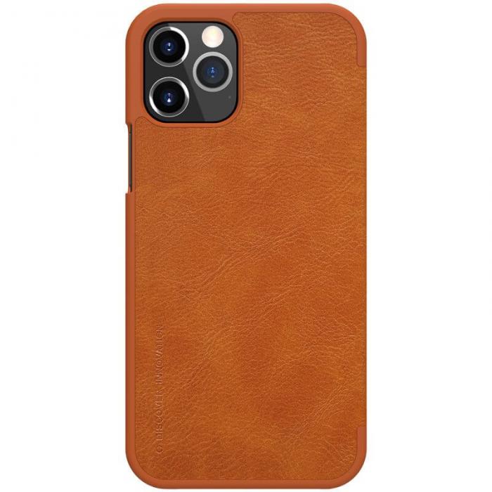 UTGATT5 - Nillkin Qin Leather Case iPhone 12 & 12 Pro Skal Brun