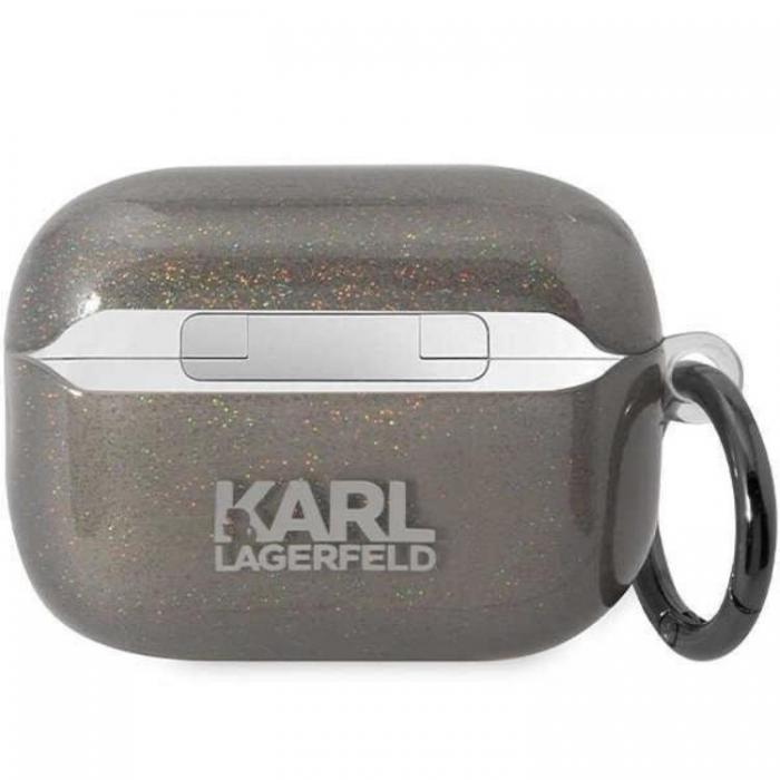 KARL LAGERFELD - Karl Lagerfeld Airpods Pro 2 Skal Gliter Karl&Choupette Svart
