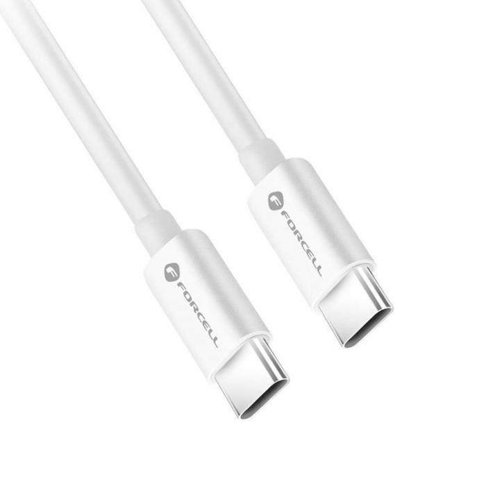 Forcell - FORCELL USB-C till USB-C Kabel 1m QC4.0 5A/20V PD100W - Vit