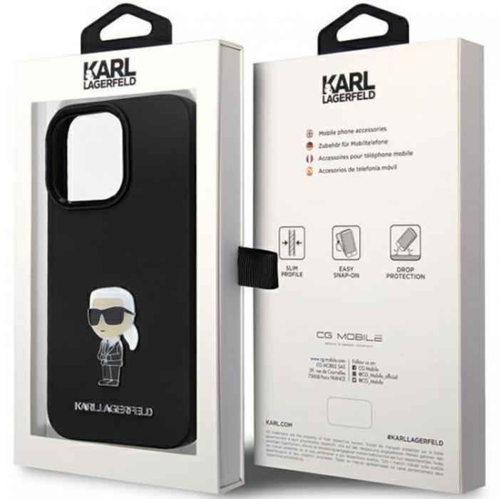 KARL LAGERFELD - KARL LAGERFELD iPhone 13 Pro Max Mobilskal Silikon Ikonik Metal Pin