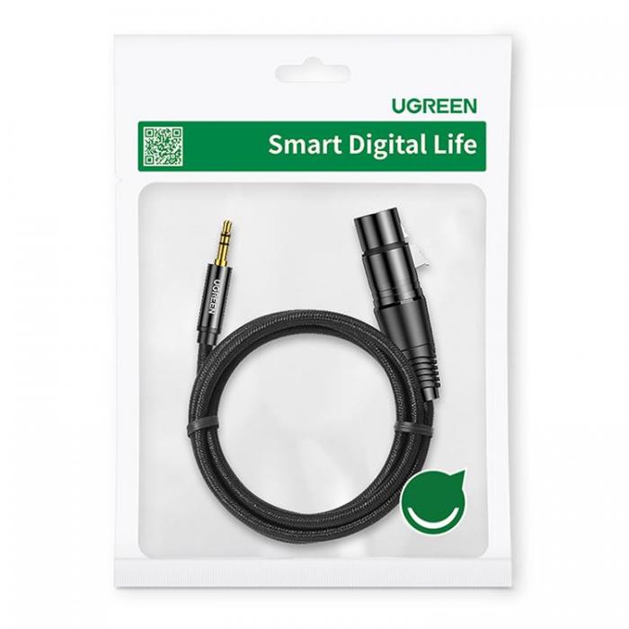 Ugreen - Ugreen Audio Kabel 3.5mm Mini Jack Male Till XLR Female 1m - Svart