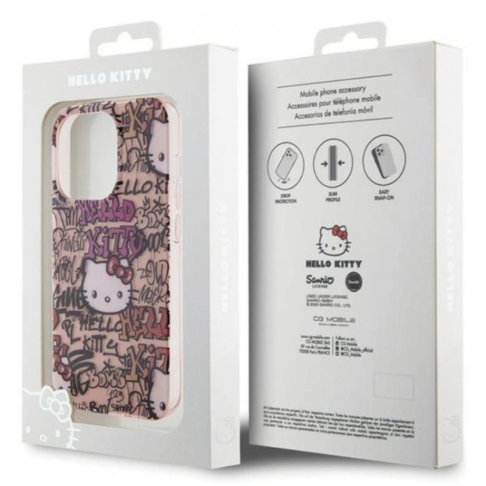 Hello Kitty - Hello Kitty iPhone 13 Pro Mobilskal IML Tags Graffiti - Rosa